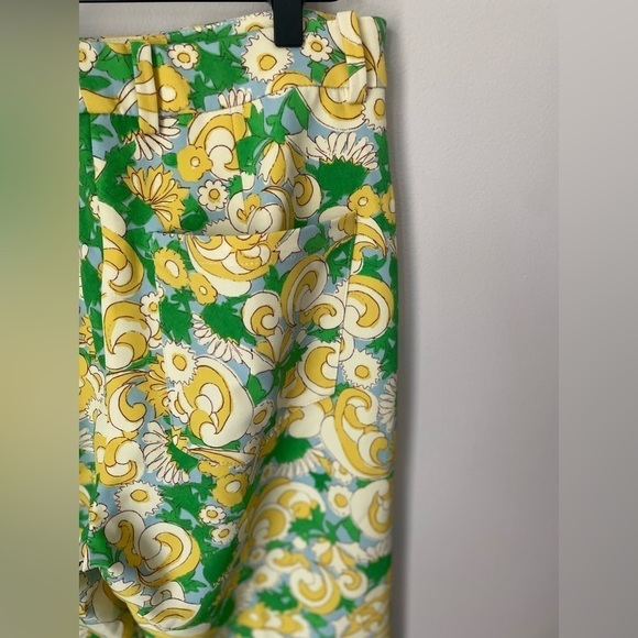 Zara Bright Bold Floral Print High Rise Pants Size Medium NWT - Picture 6 of 9